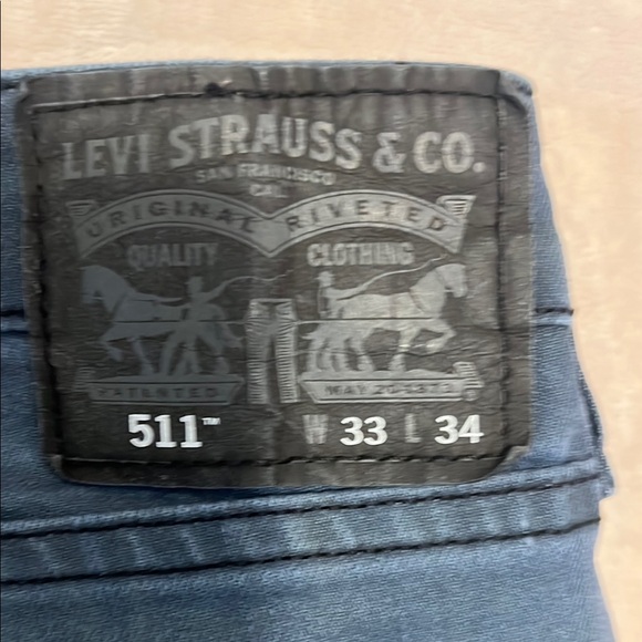 Levi's 511 Blue Skinny fit Jeans Denim Size 33x34 - Picture 7 of 9